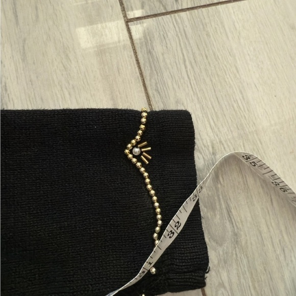 BP Designs Christmas Poinsettia Black Beaded Cardigan Sweater Size M - Picture 7 of 11